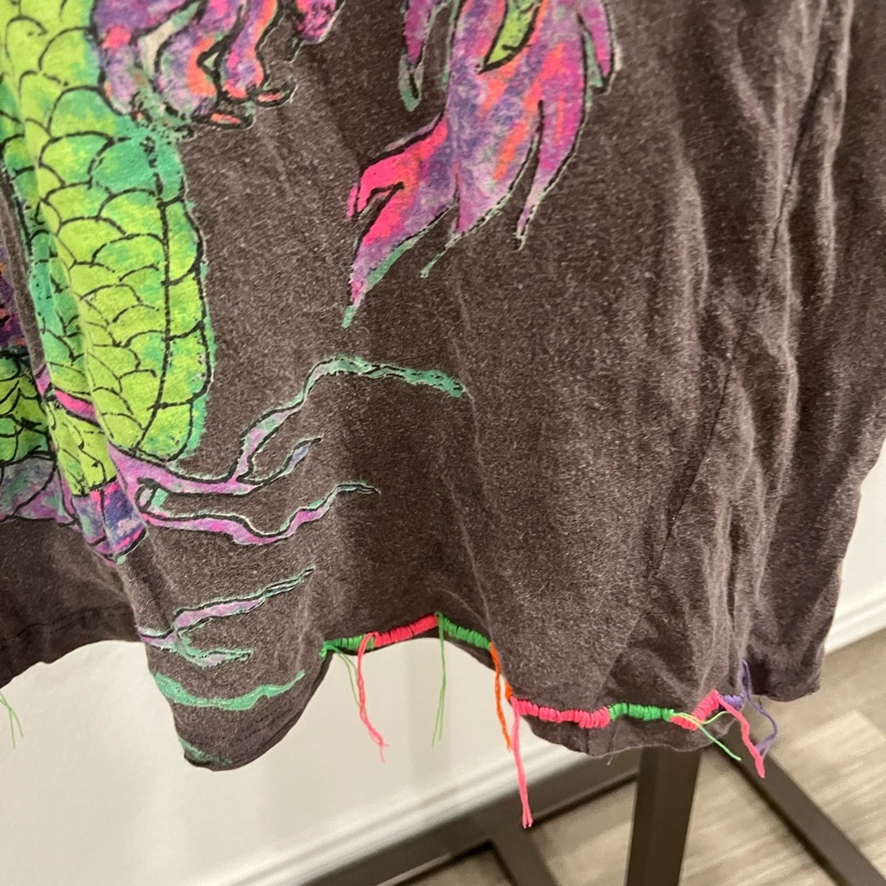 Magnolia Pearl Dragon Tee - Brown with Pink and Green ((item 15.13) - Picture 6 of 9
